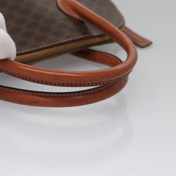 CELINE Macadam Canvas Hand Bag Pvc Leather Brown Gold - Picture 7 of 13